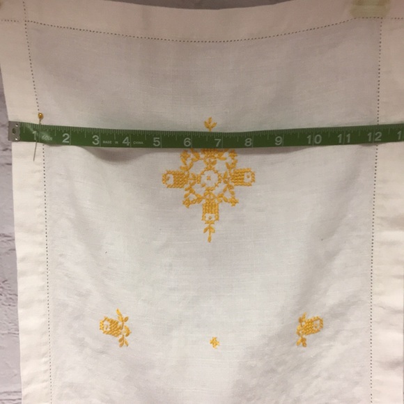 Antique Embroidery Linen Dinning Table French runner mat set of 3 Napkins - Picture 10 of 16